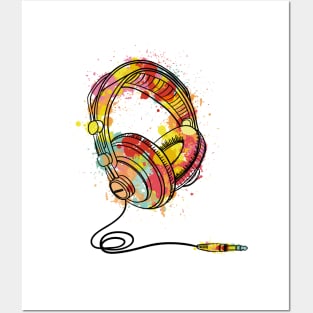 Colour Splash Headphones Posters and Art